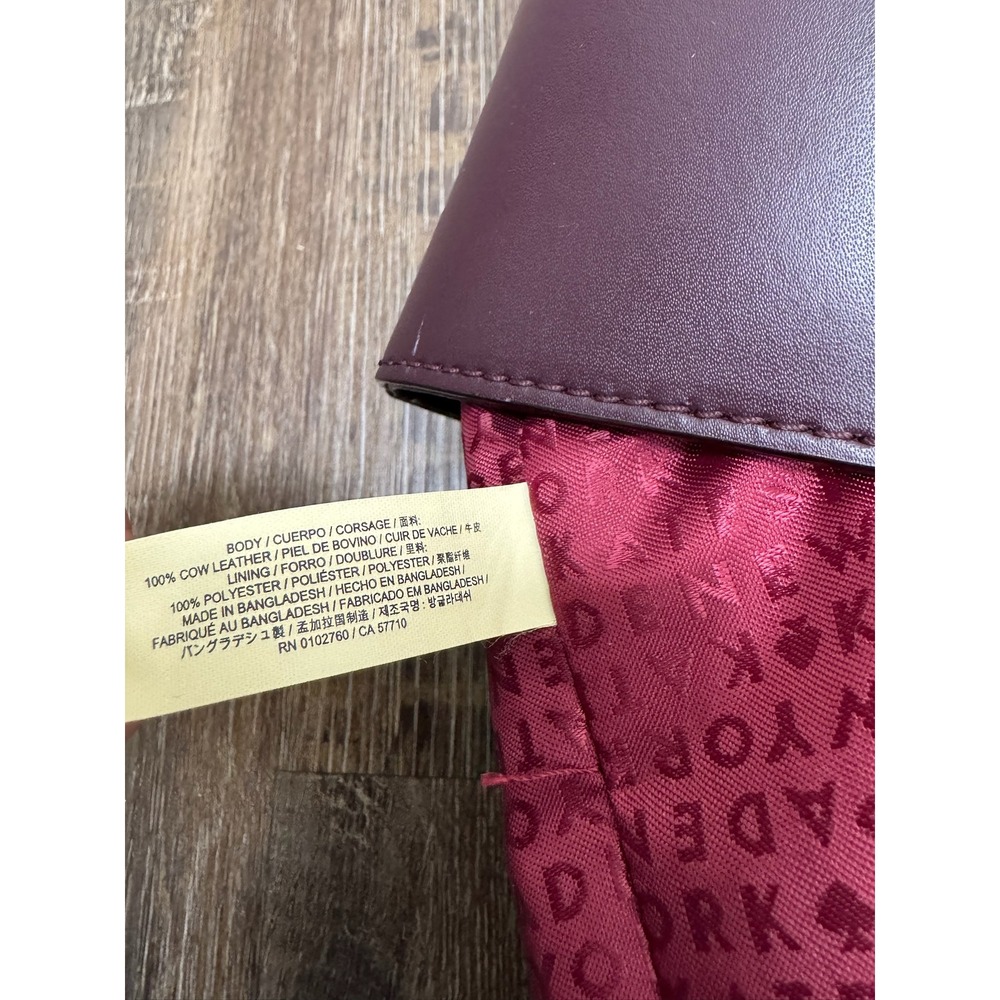 Kate Spade New York Leather Tote Bag Burgundy Plum Top Zip Shoulder Bag - Picture 16 of 16